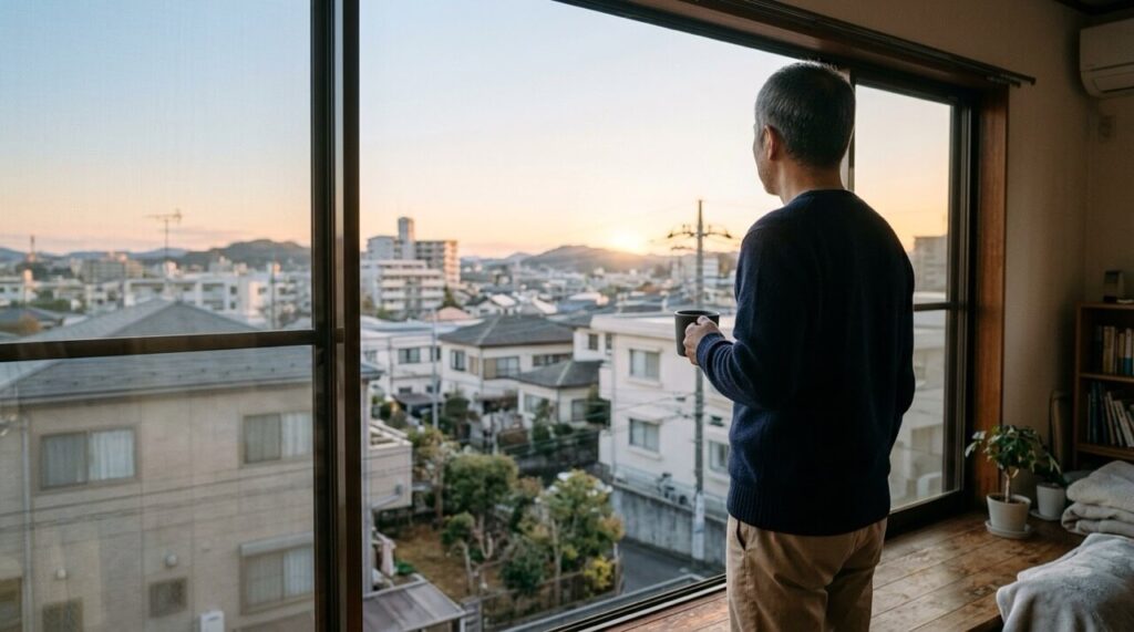 銀クリのAGA治療を続けるか卒業するか自分に合った選択を考える50代男性のイメージ